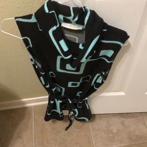 Dark brown printed sleeveless sweater from France